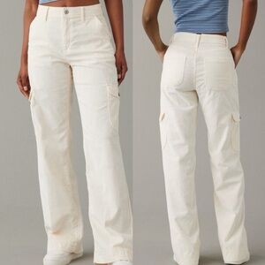 American Eagle Outfitters cream Corduroy pants